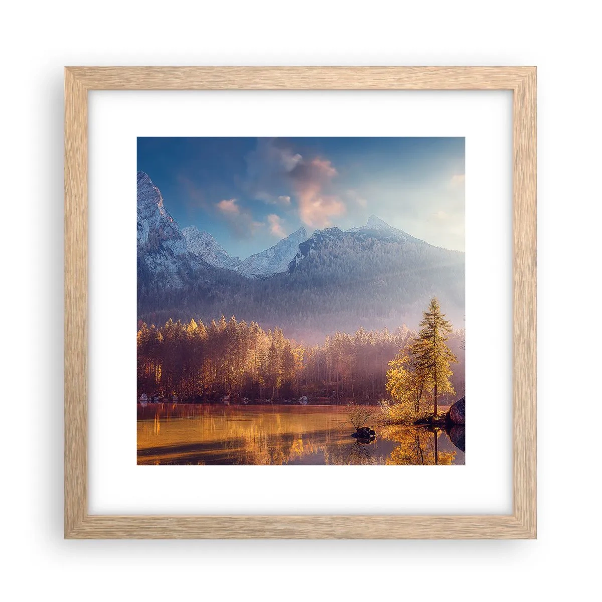 Affisch i ram av ljusek - I berg och dalar - 30x30 cm