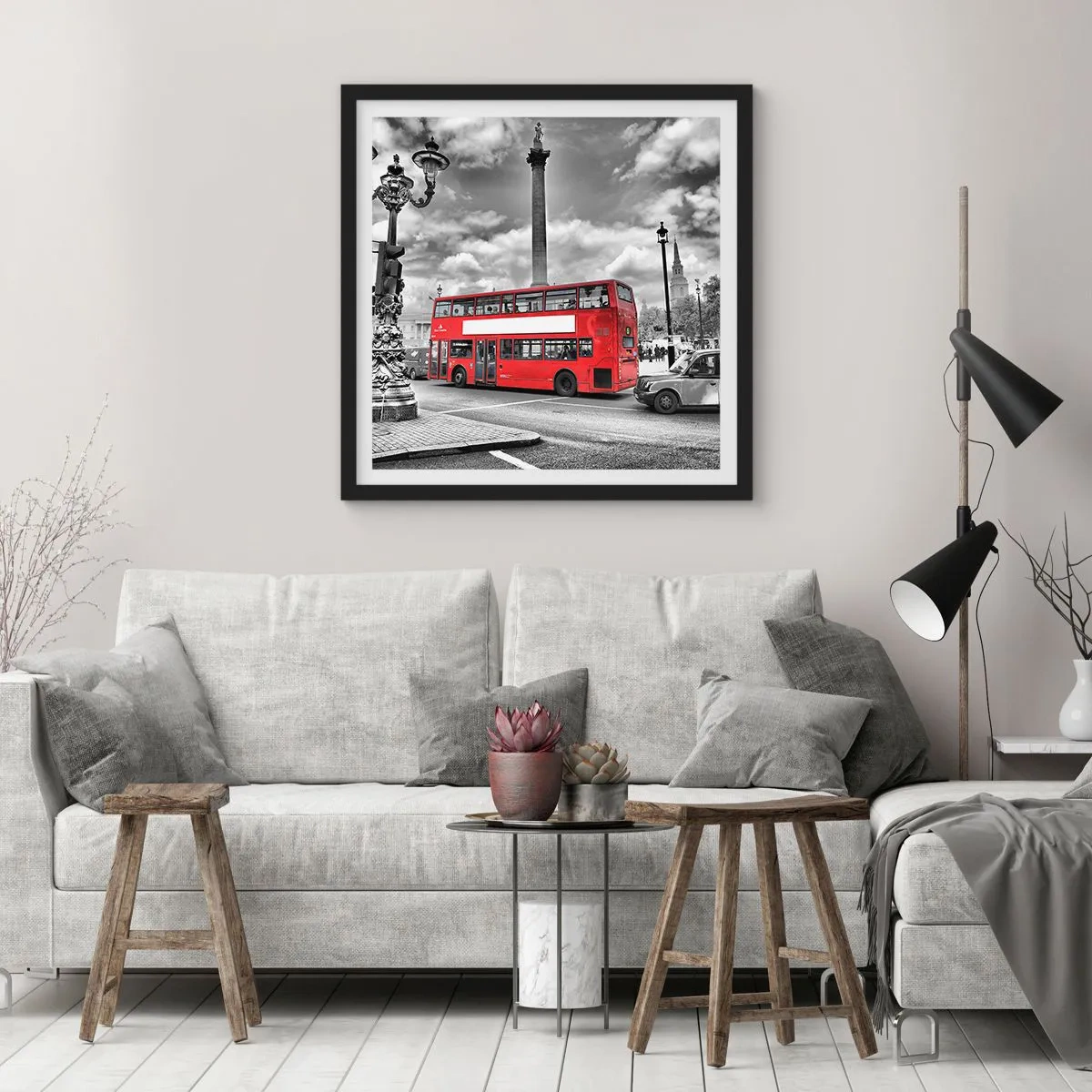 Affisch i svart ram - Stadens riktiga blodomlopp - 60x60 cm