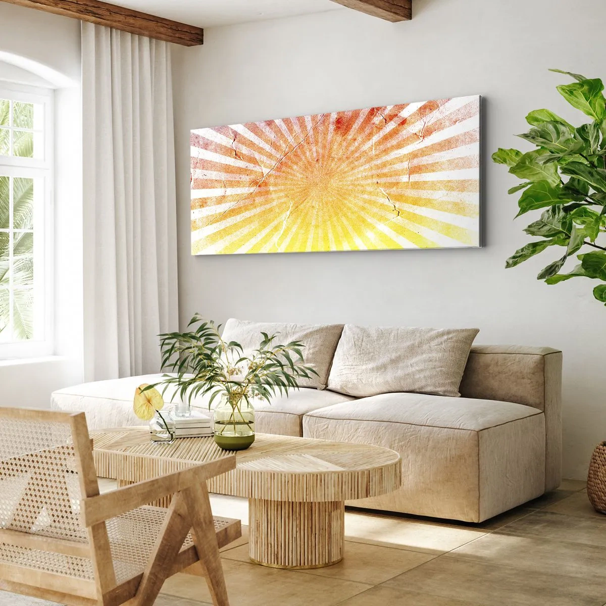 Canvastavla - Bild på duk - Solupp- och nedgångar - 120x50 cm