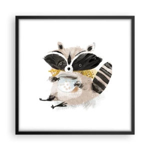 Affisch i svart ram - Min vän tvättbjörn - 50x50 cm