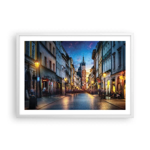 Affisch i vit ram - Krakows charm - 70x50 cm