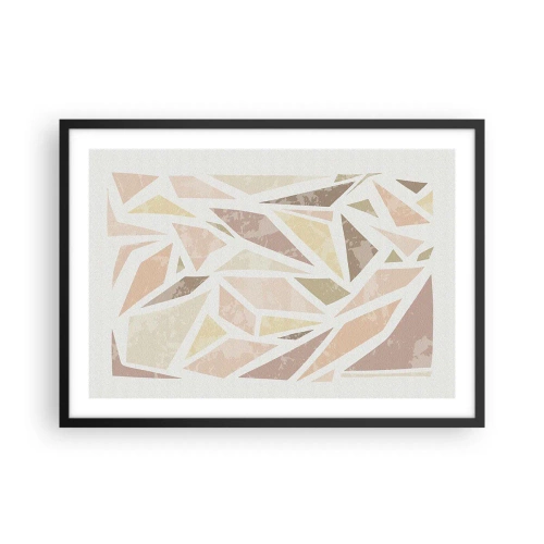 Affisch i svart ram - Komposition av färgat glas - 70x50 cm