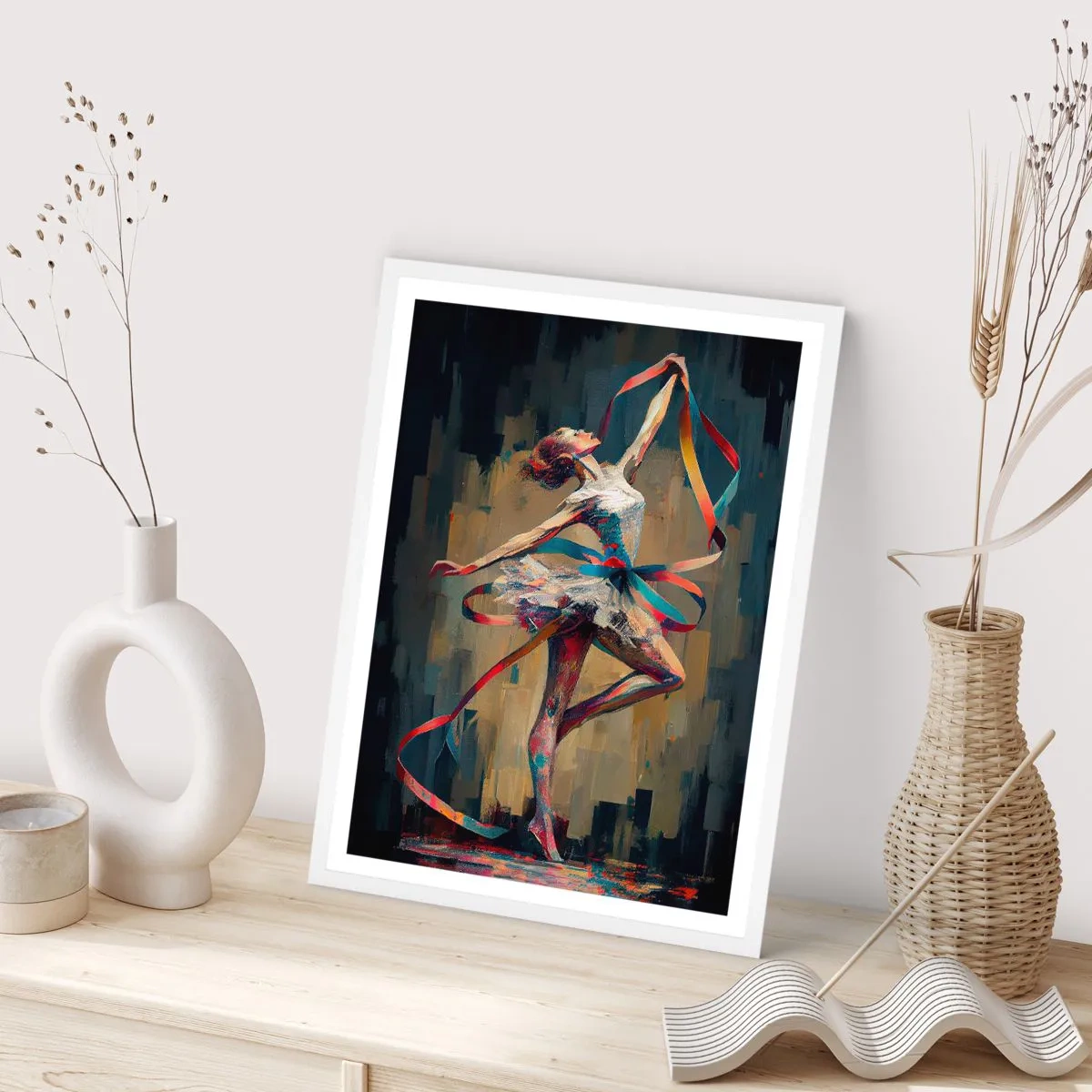 Affisch i vit ram - Dans med ett band - 70x100 cm