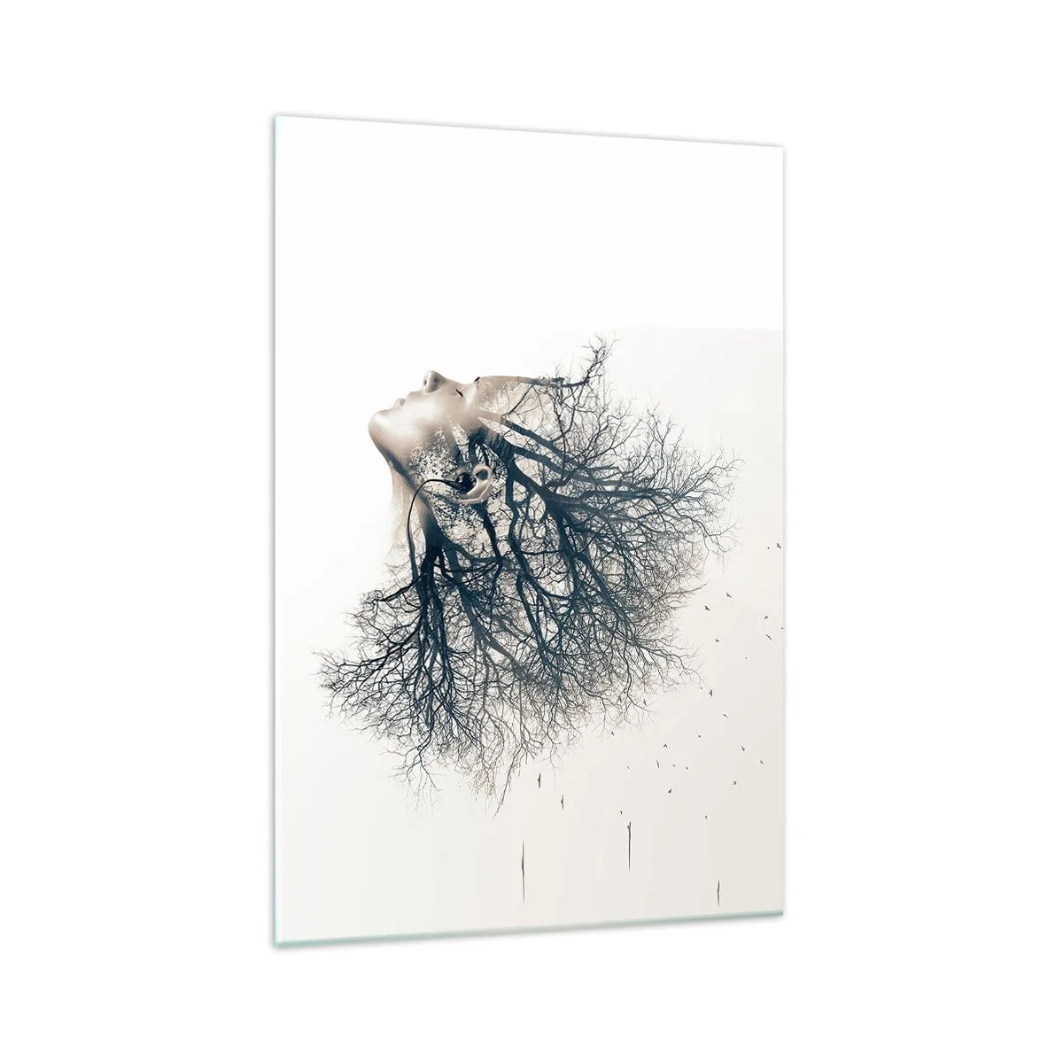 Glastavla - Bild på glas - Lyssnar på trädens viskningar - 70x100 cm