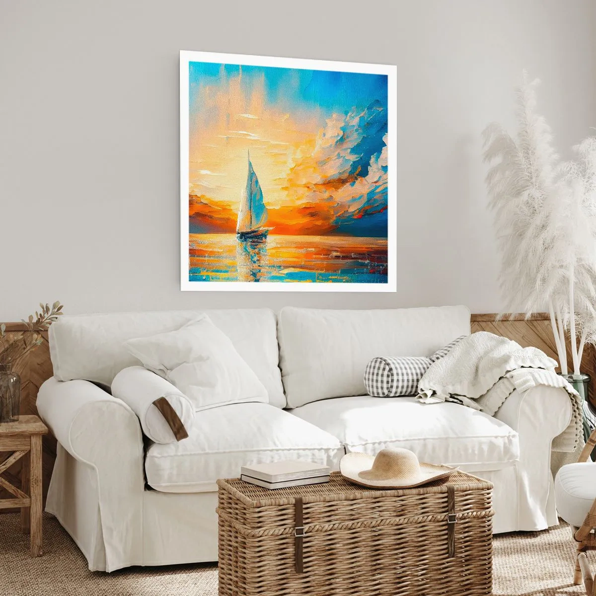 Affisch - Segla i gult - 50x50 cm