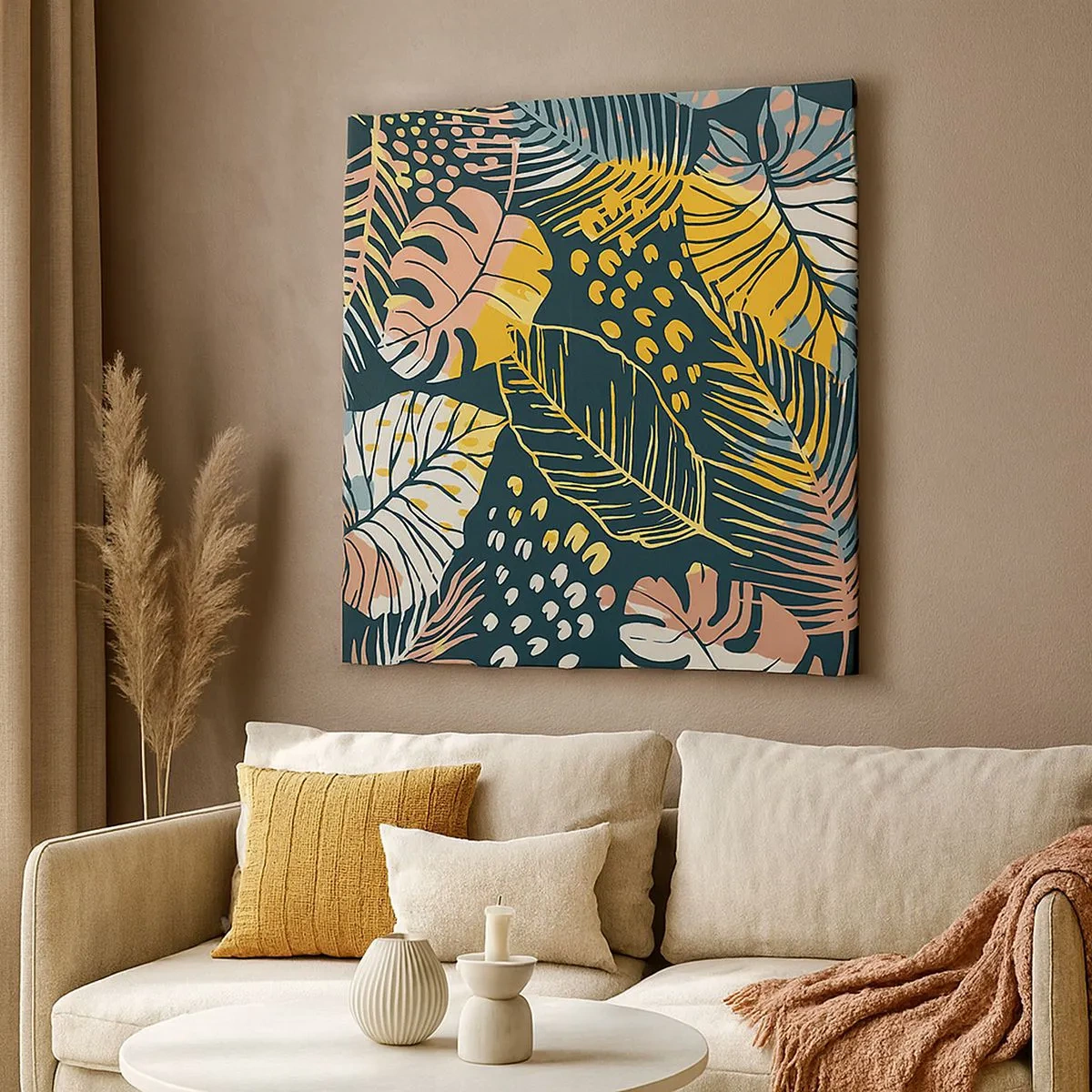 Canvastavla - Bild på duk - Lövfantasi - 30x30 cm