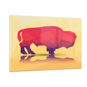 Glastavla - Bild på glas - Visentens amaranta styrka - 120x80 cm