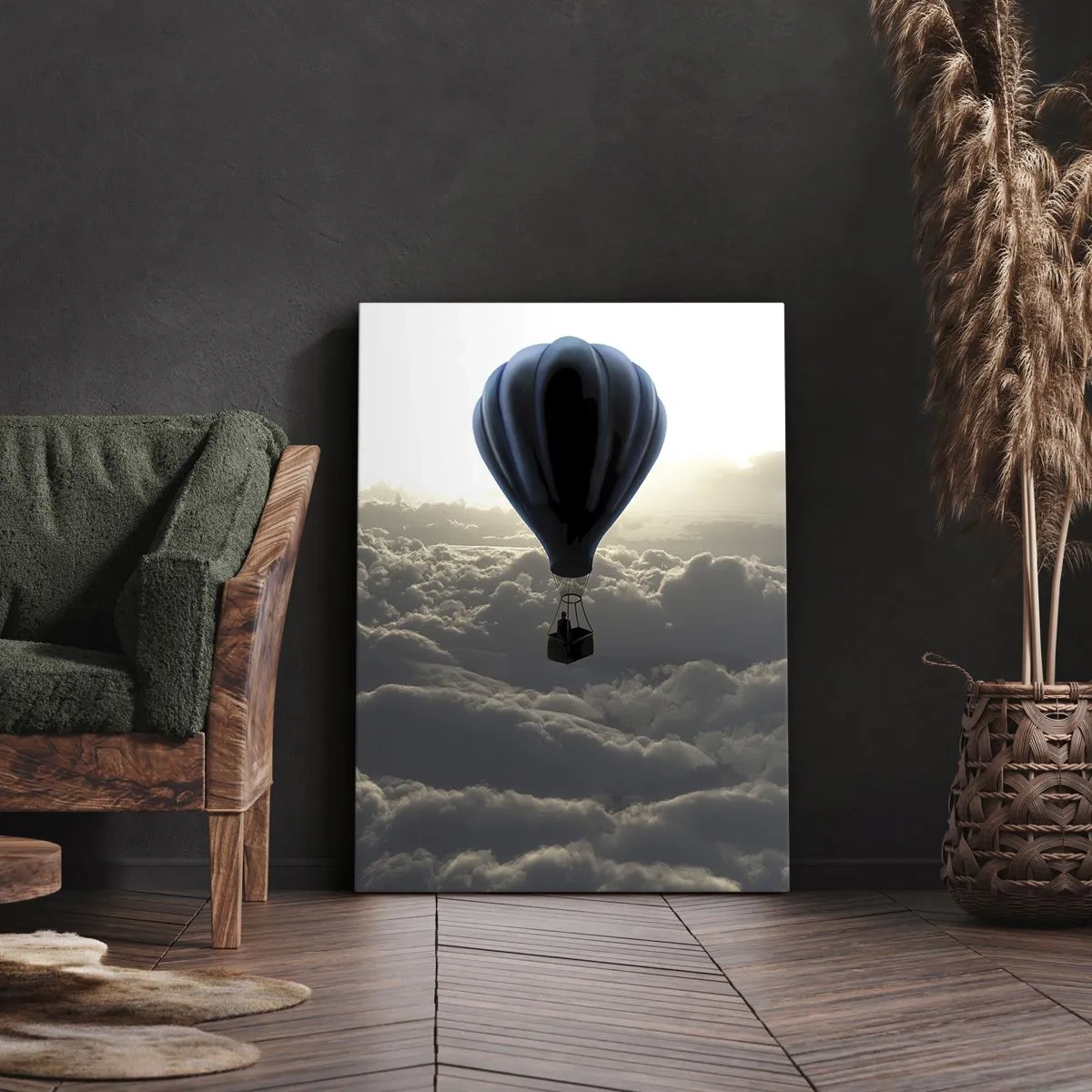 Canvastavla - Bild på duk - Vandrare över molnen - 50x70 cm