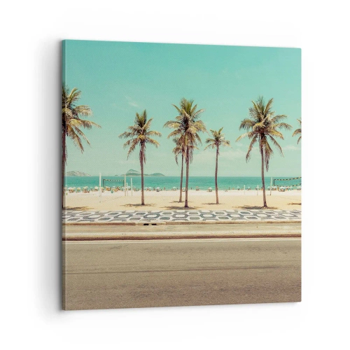 Canvastavla - Bild på duk - På stranden - 60x60 cm