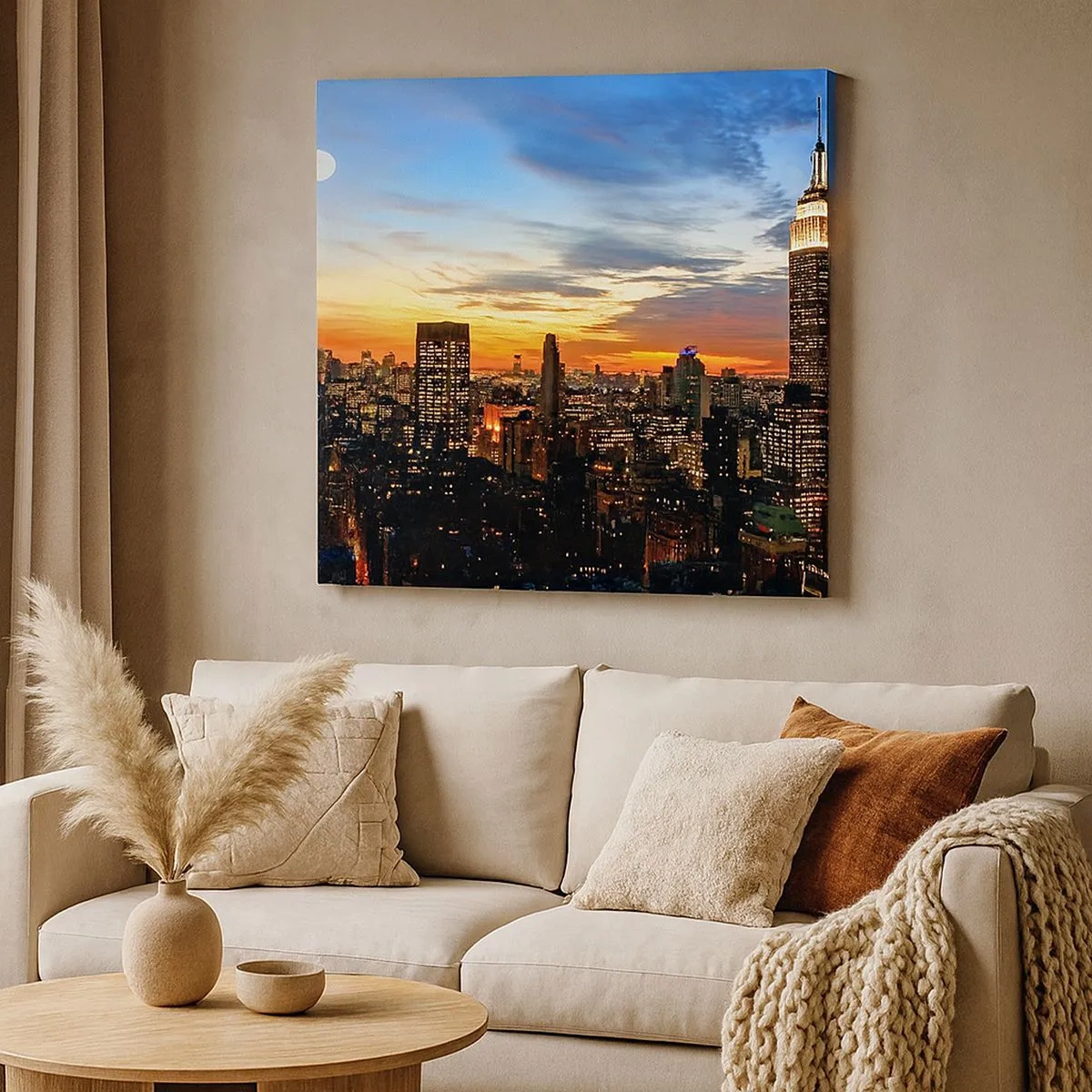 Canvastavla - Bild på duk - Amerikansk ljus natt - 30x30 cm