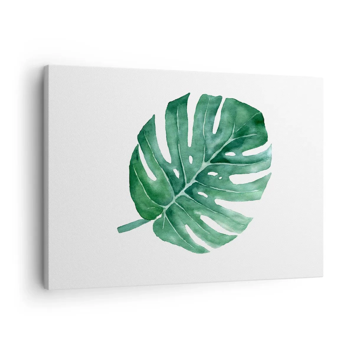 Canvastavla - Bild på duk - Grönt monsterablad i minimalistisk stil - 70x50cm - Grönt koncept - Modern väggdekoration för vardagsrum och sovrum ARTTOR