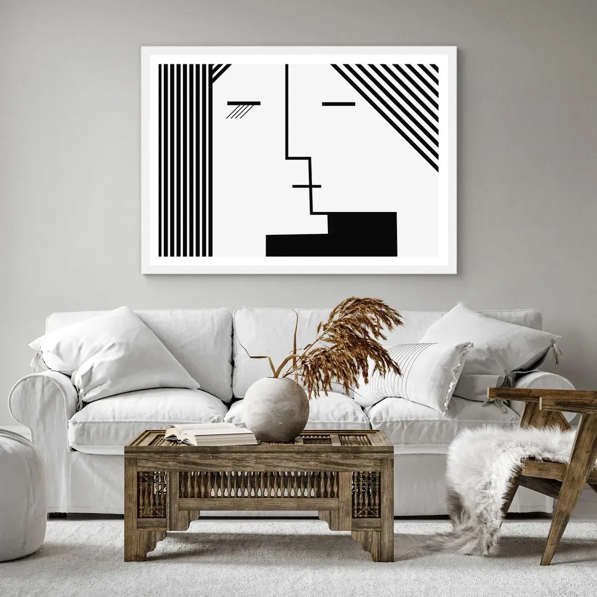 Affisch i vit ram - Bara en kyss - 91x61 cm