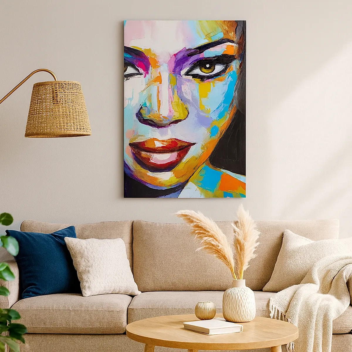 Canvastavla - Bild på duk - Kan inte ta ögonen från henne - 50x70 cm