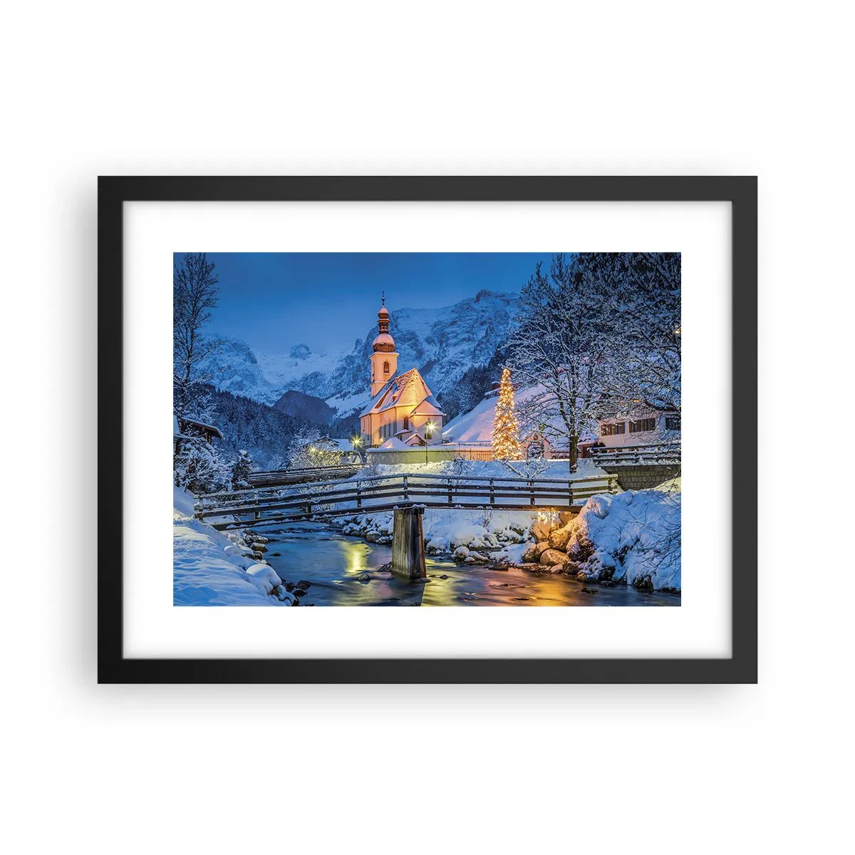 Affisch i svart ram - Julens anda - 40x30 cm