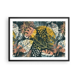 Affisch i svart ram - Lövfantasi - 70x50 cm