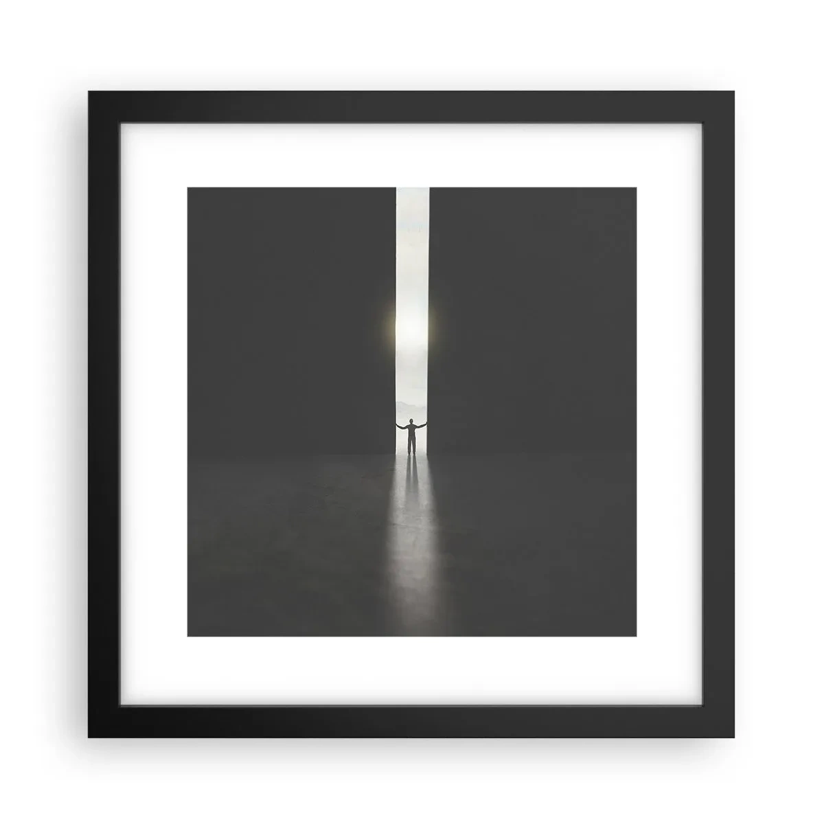 Affisch i svart ram - Ett steg mot den ljusa framtiden - 30x30 cm