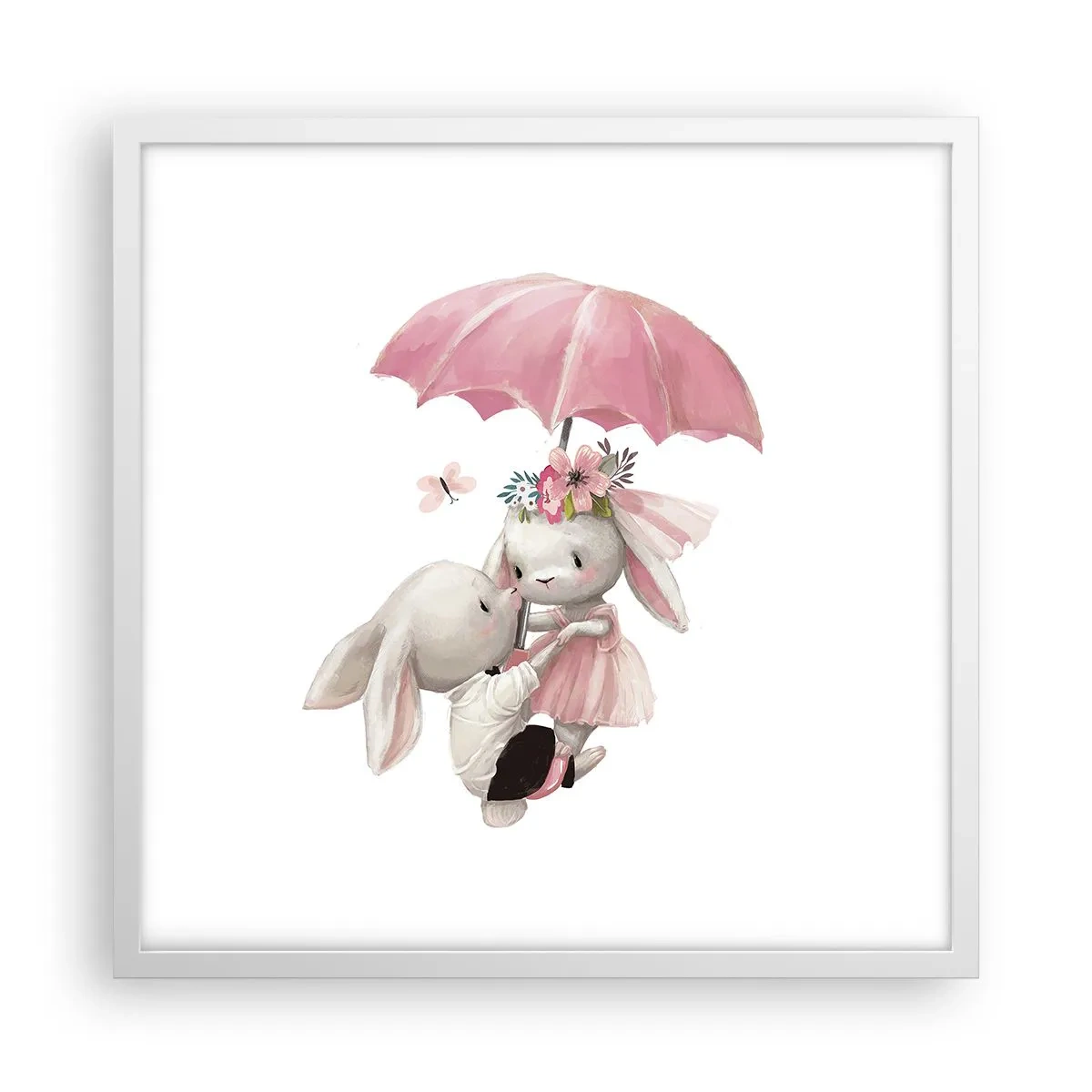 Affisch i vit ram - Det är just kärlek - 50x50 cm