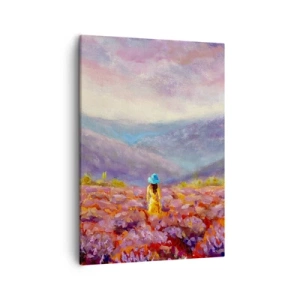 Canvastavla - Bild på duk - I lavendelsvärld - 50x70 cm
