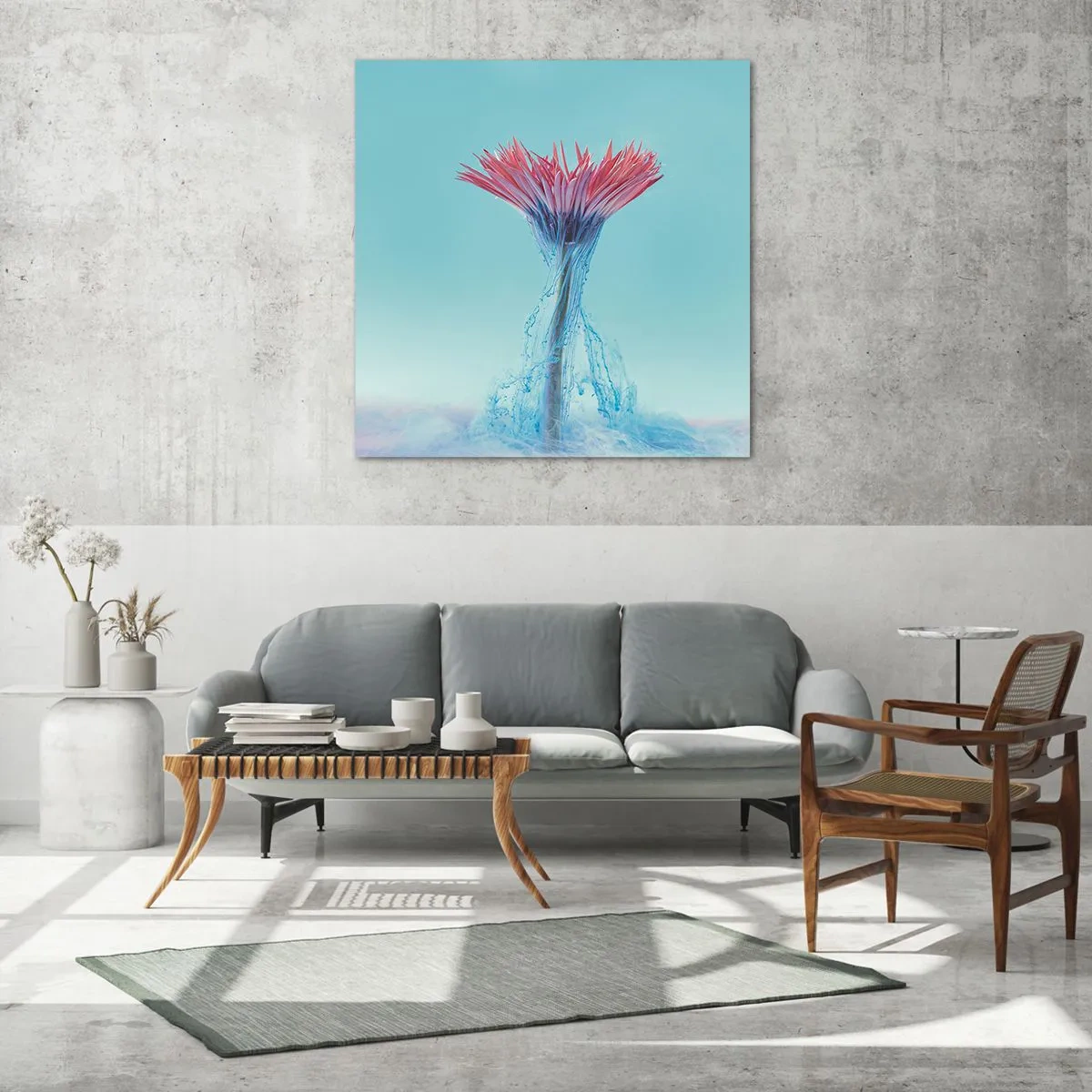 Glastavla - Bild på glas - I upplivande famn - 50x50 cm