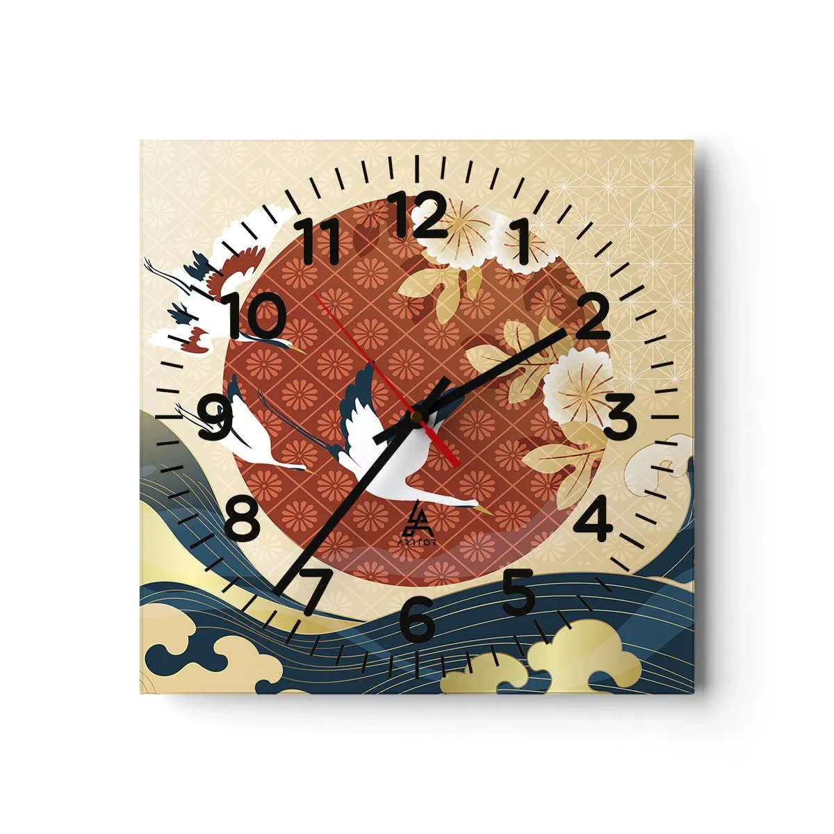 Väggklocka - Klocka på glas - Japansk saga - 30x30 cm