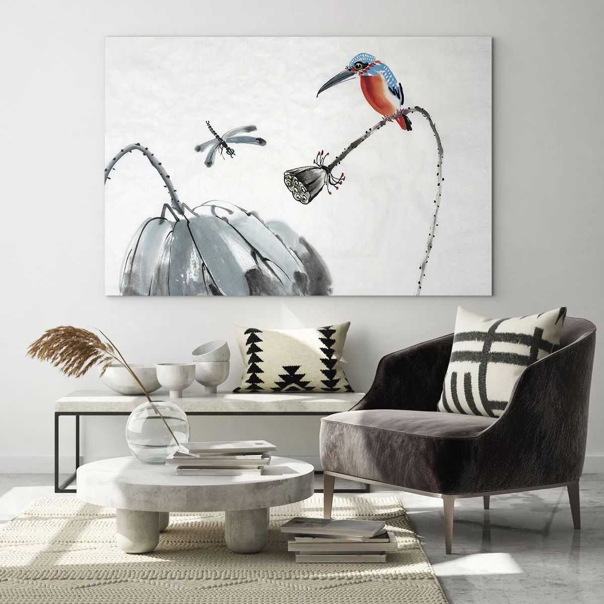 Glastavla - Bild på glas - Ängens liv - 120x80 cm