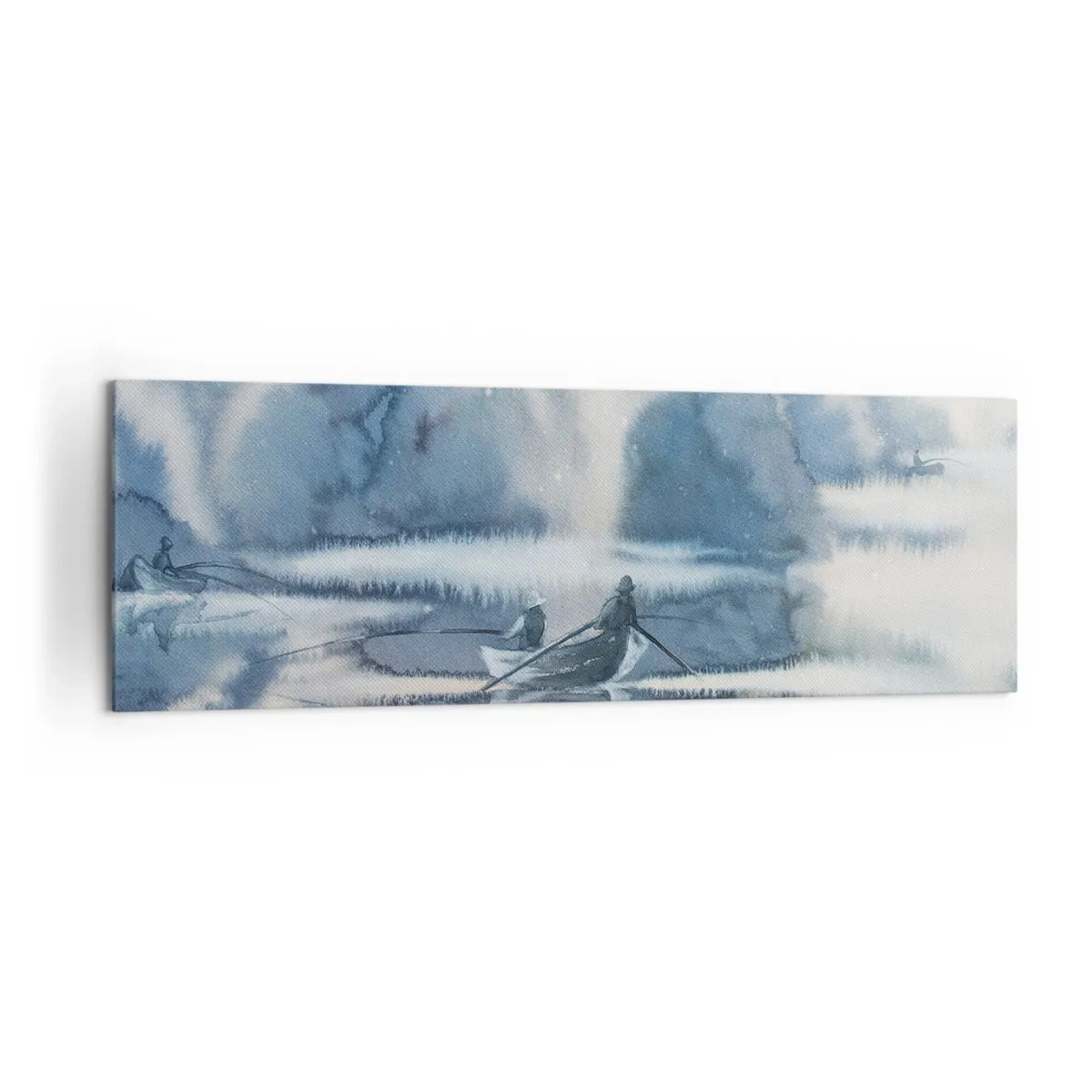 Canvastavla - Bild på duk - Sportfiskare i sitt paradis - 160x50 cm
