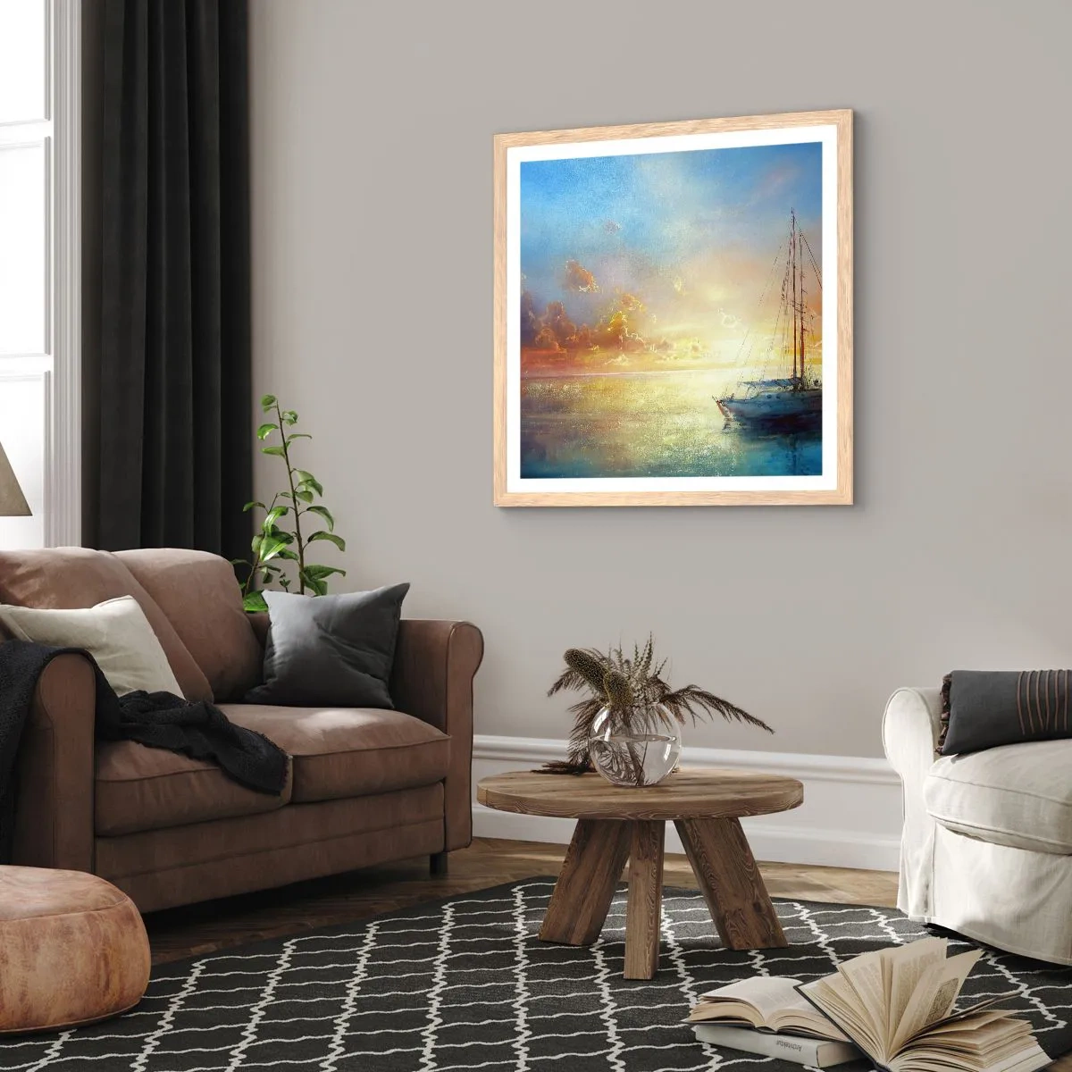 Affisch i ram av ljusek - I guldviken - 60x60 cm