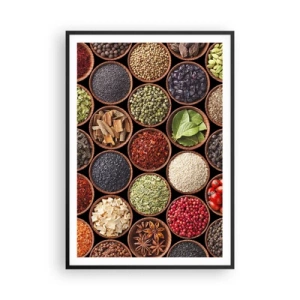 Affisch i svart ram - Världens alla smaker - 70x100 cm