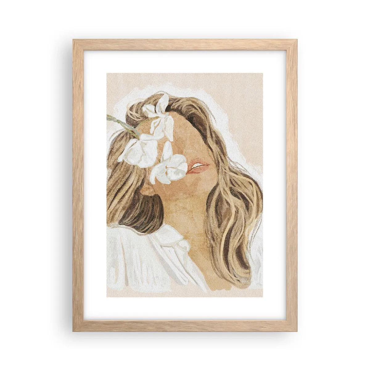 Affisch i ram av ljusek - Bland blommorna i jubel - 30x40 cm