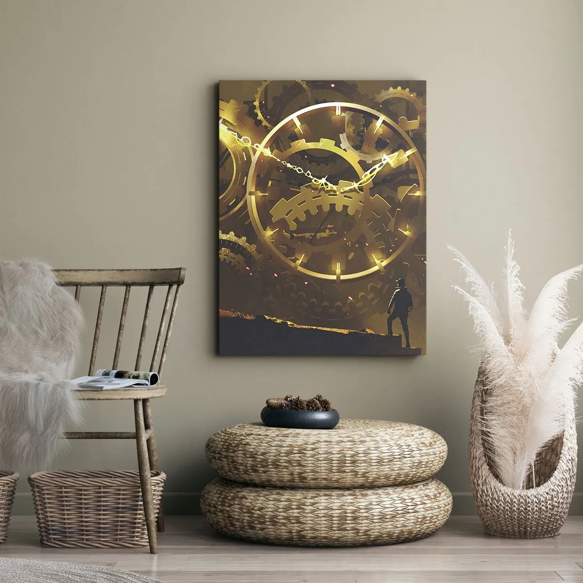 Canvastavla - Bild på duk - Hos tidens källor - 65x120 cm