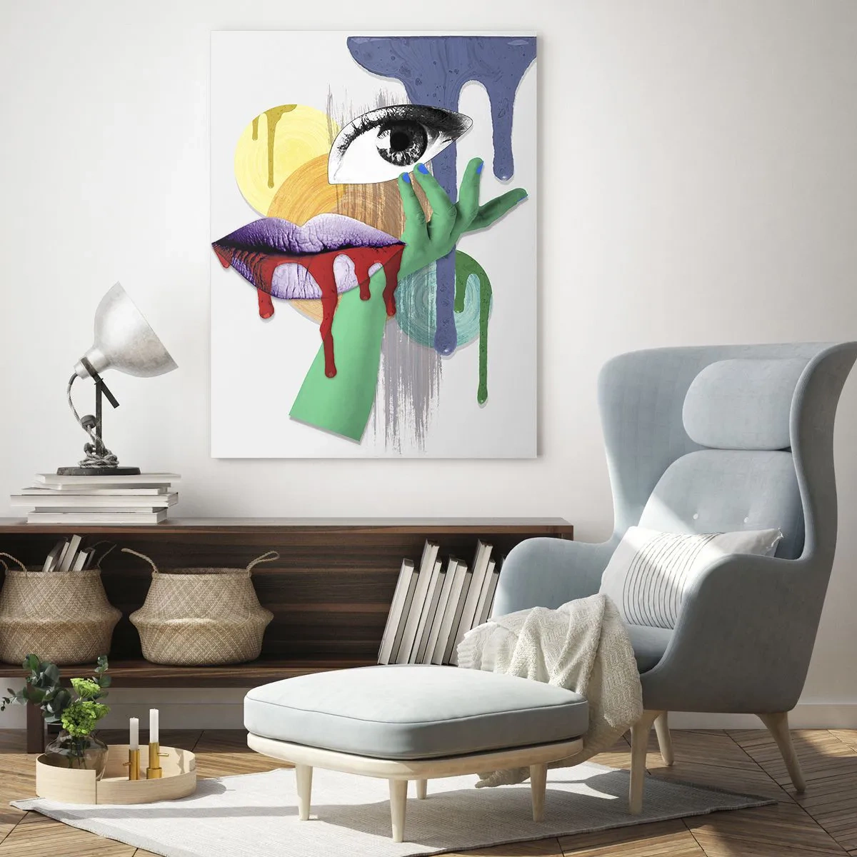 Glastavla - Bild på glas - Rekonstruerad porträtt - 70x100 cm