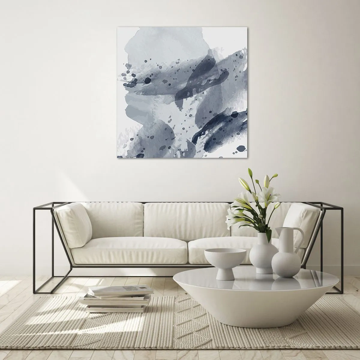 Glastavla - Bild på glas - Studie om vattnets natur - 60x60 cm