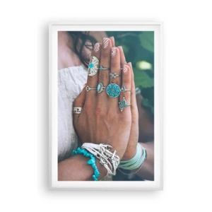 Affisch i vit ram - Välkommen till existensens centrum - 61x91 cm