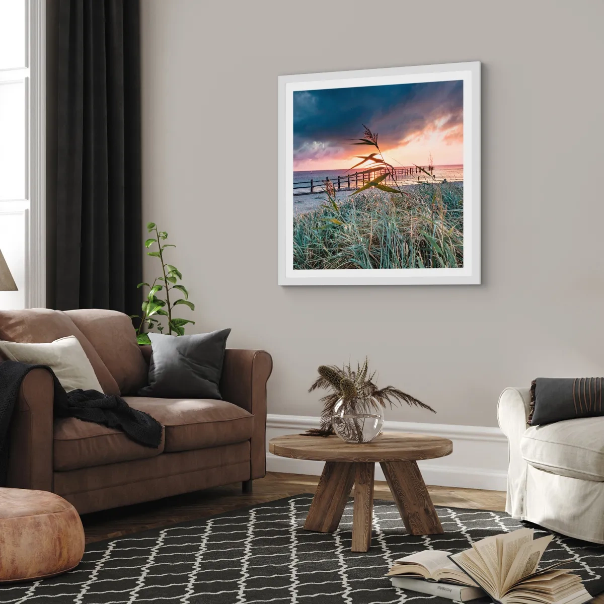 Affisch i vit ram - Försvinner inte med vinden - 30x30 cm