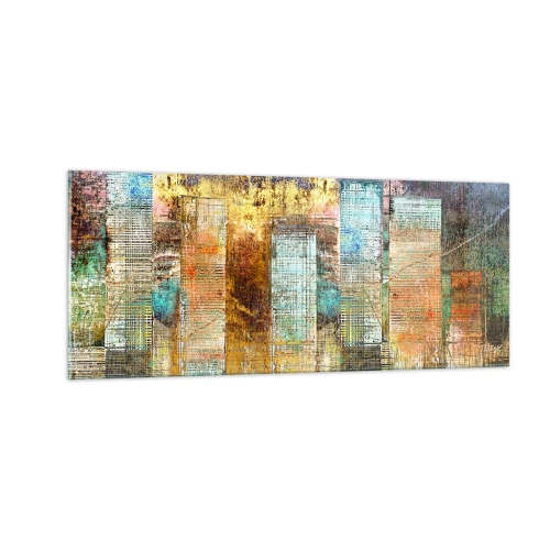 Glastavla - Bild på glas - Solig metropol - 100x40 cm