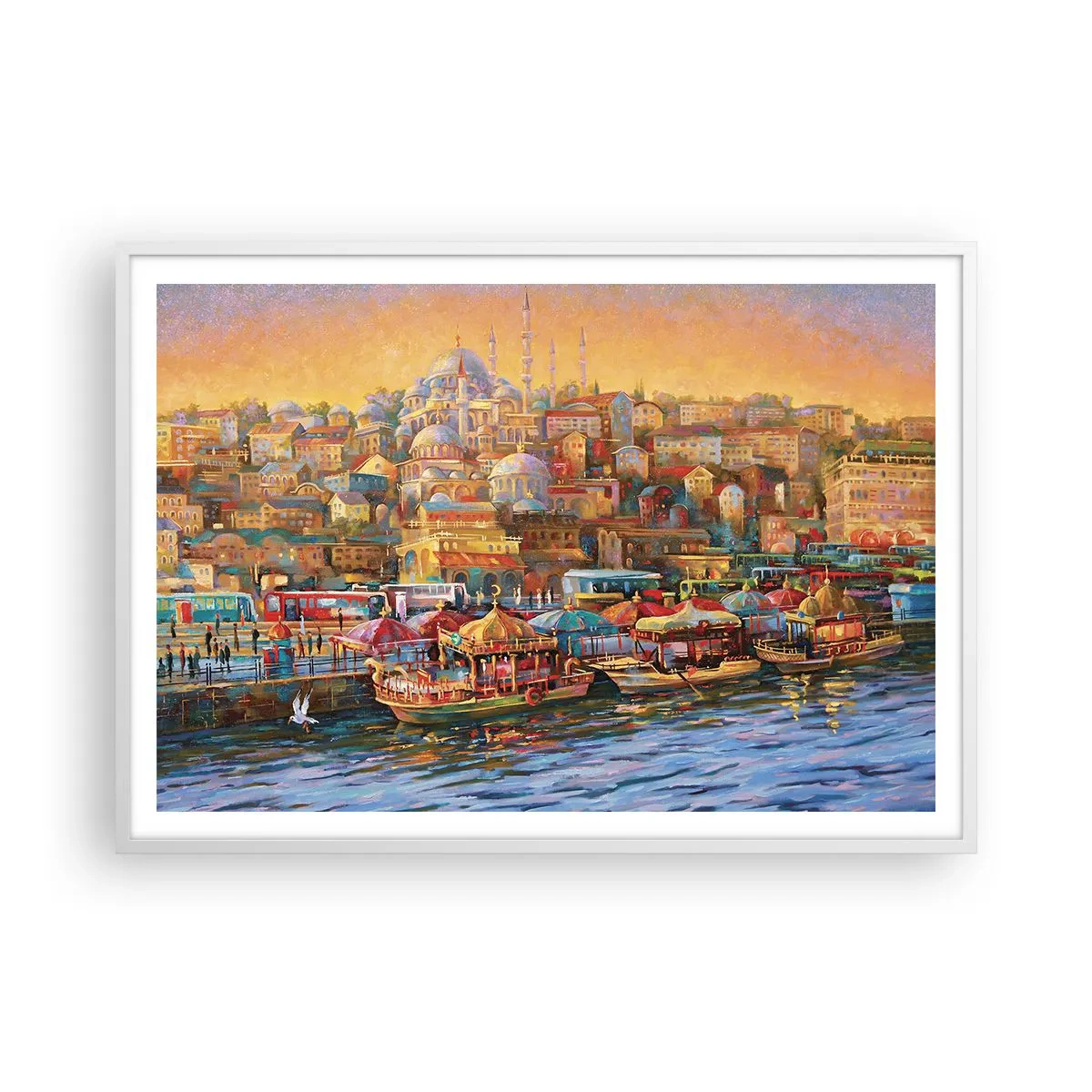 Affisch i vit ram - Istanbul-berättelse - 100x70 cm