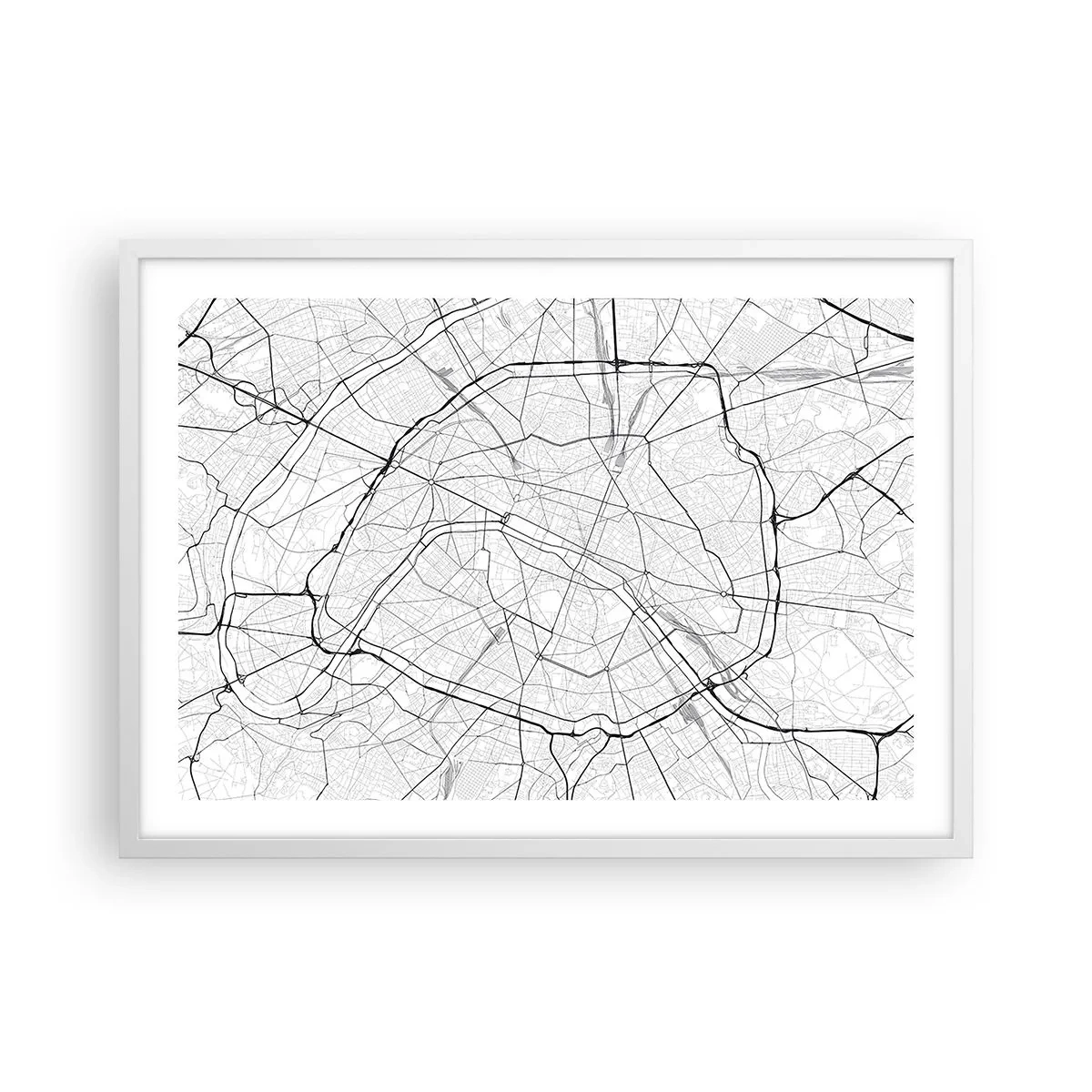 Affisch i vit ram - Paris blomma - 70x50 cm