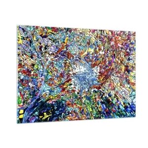 Glastavla - Bild på glas - Glasmålning - droppar  - 100x70 cm