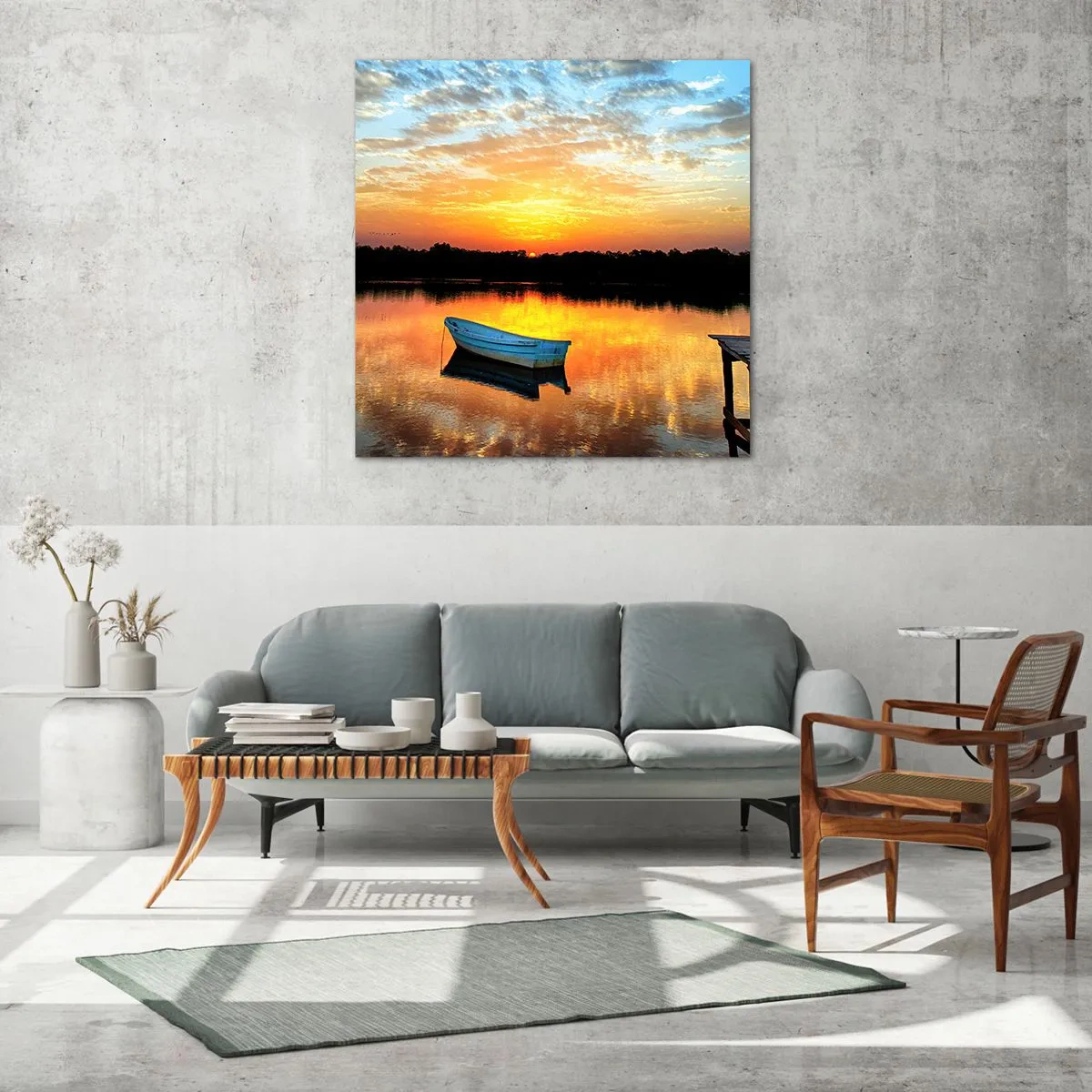 Glastavla - Bild på glas - Titta, lyssna, fundera - 60x60 cm