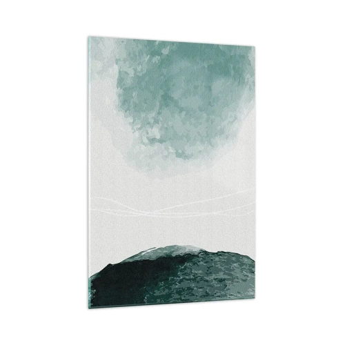 Glastavla - Bild på glas - Ett möte med dimma - 70x100 cm