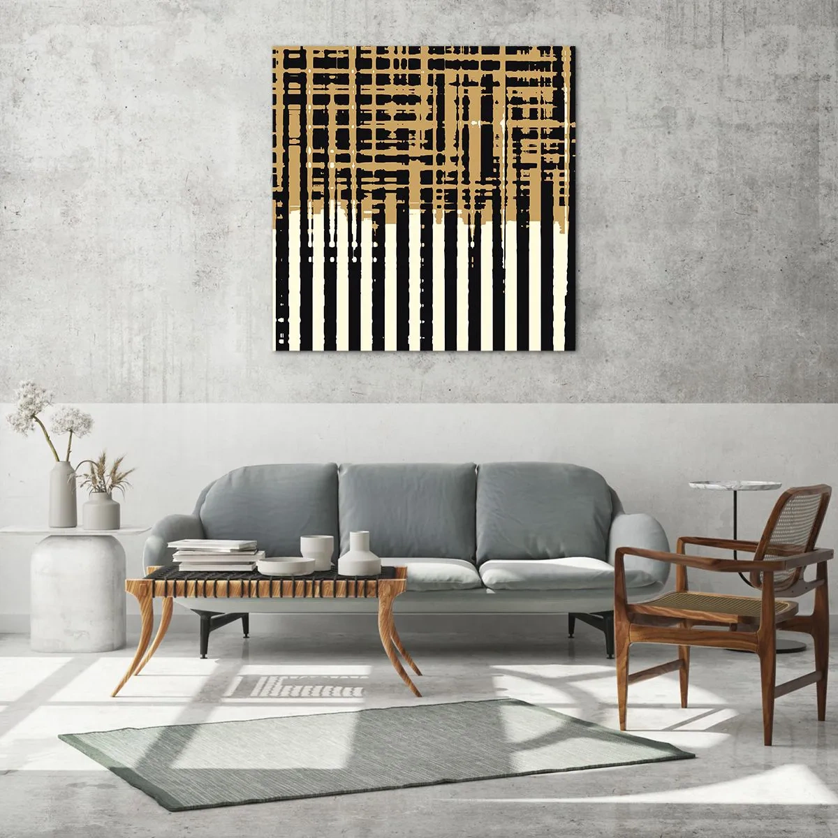 Glastavla - Bild på glas - Arkitektonisk abstraktion - 40x40 cm