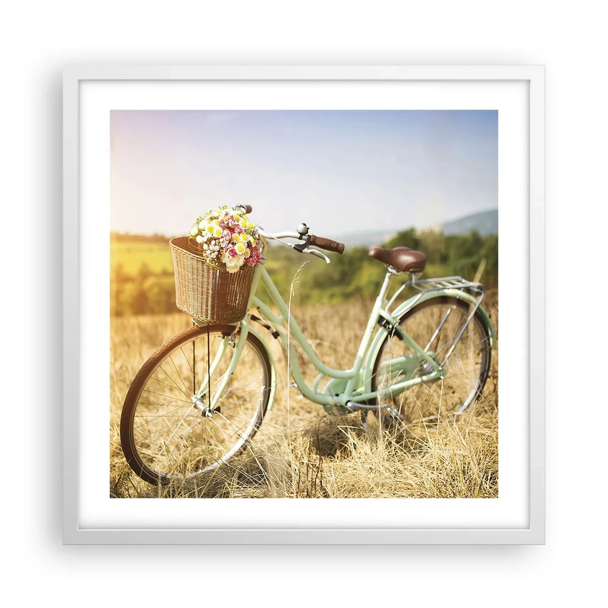 Affisch i vit ram - Jag stannar här en stund - 50x50 cm