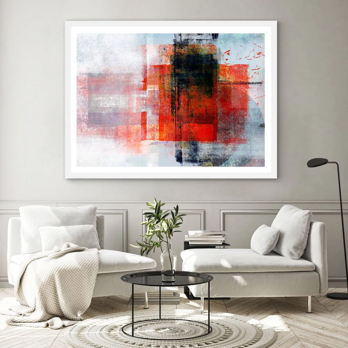 Affisch i vit ram - Glödande komposition - 50x40 cm