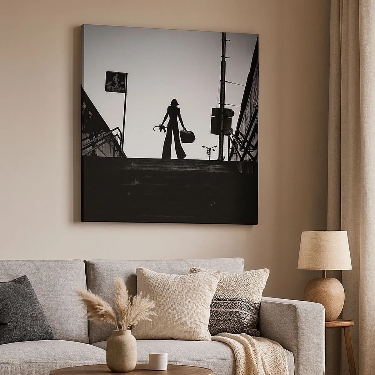 Canvastavla - Bild på duk - Stadsvandring - 30x30 cm