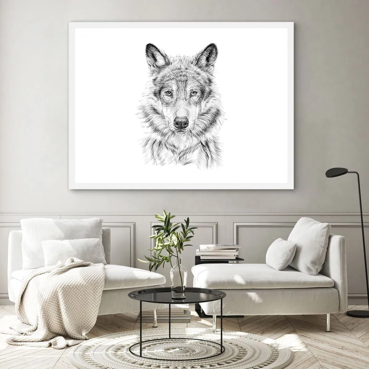 Affisch i vit ram - En född ledare - 100x70 cm