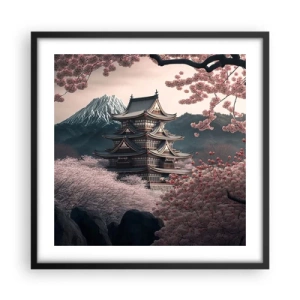 Affisch i svart ram - Ett land av blommande körsbär - 50x50 cm