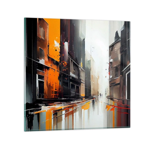 Glastavla - Bild på glas - Regnig dag - 30x30 cm