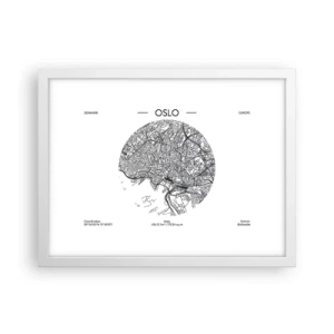 Affisch i vit ram - Oslos anatomi - 40x30 cm
