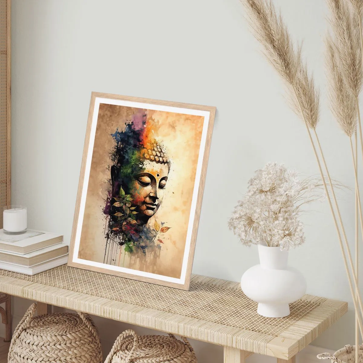 Affisch i ram av ljusek - Namaste! - 40x50 cm