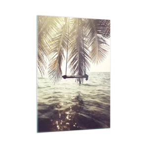 Glastavla - Bild på glas - Gunga i molnen hur mycket du vill - 50x70 cm